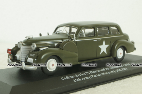 Cadillac Series 75 Fleetwood V8 Limousine 1939, USA 1951, Altaya Military #2 Altaya 1:43