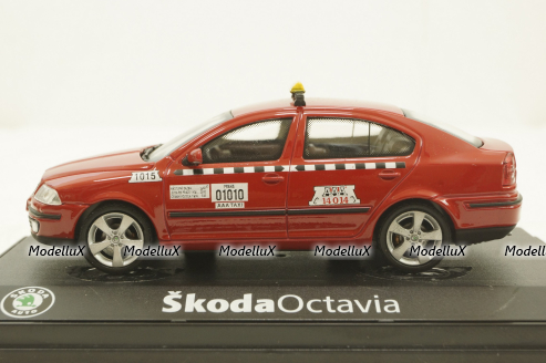 Skoda Octavia, Taxi Praha, red, 143-006RED, Abrex 1:43