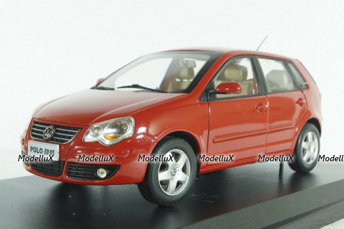 Volkswagen Polo IV 2005, Red, Paudi 1:18