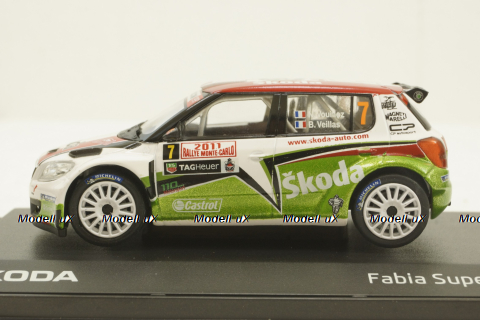 Skoda Fabia Super 2000, #7 N.Vouilloz/B.Veillas, 143XAB604TF, Abrex 1:43