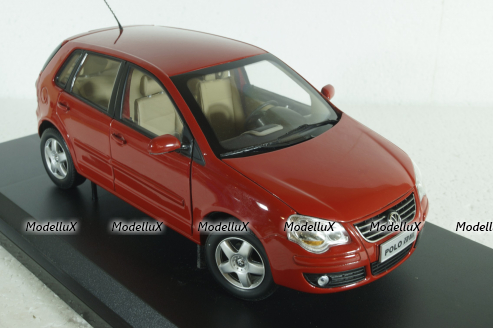 Volkswagen Polo IV 2005, Red, Paudi 1:18