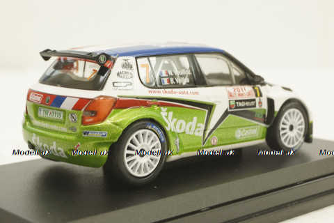 Skoda Fabia Super 2000, #7 N.Vouilloz/B.Veillas, 143XAB604TF, Abrex 1:43