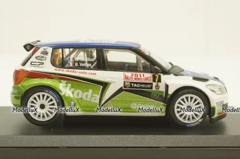 Skoda Fabia Super 2000, #7 N.Vouilloz/B.Veillas, 143XAB604TF, Abrex 1:43