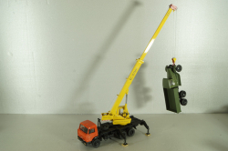 КС-3575А-1 автокран 12,5т на шасси Камаз-55313, красный/желтый Minigrad 1:43