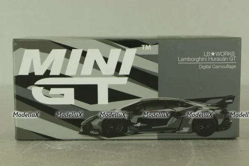 Lamborghini Huracan GT, LB Works, digital camouflage, Mini GT 1:64