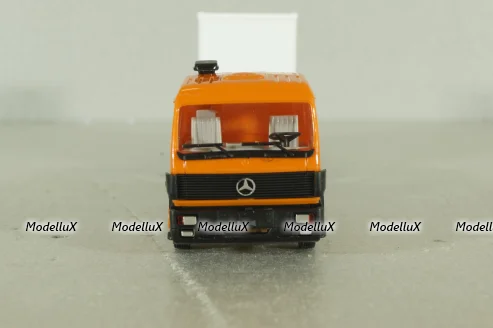 Mercedes SK 1748 tractor with semi trailer Berner 1988, orange, Herpa 1:87