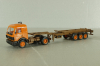 Mercedes SK 1748 tractor with semi trailer Berner 1988, orange, Herpa 1:87