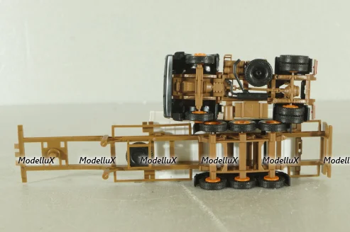 Mercedes SK 1748 tractor with semi trailer Berner 1988, orange, Herpa 1:87