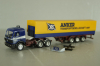 Mercedes SK 2435 tractor with semi trailer Anker, blue/yellow, Herpa 1:87