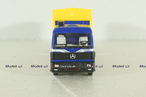 Mercedes SK 2435 tractor with semi trailer Anker, blue/yellow, Herpa 1:87
