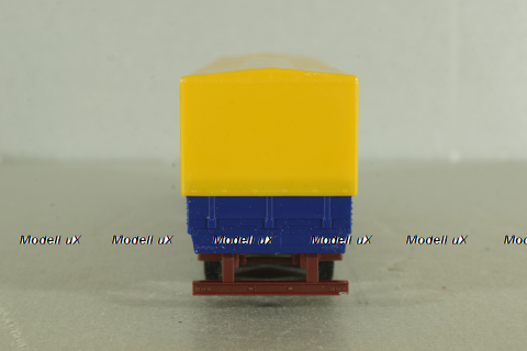 Mercedes SK 2435 tractor with semi trailer Anker, blue/yellow, Herpa 1:87