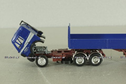 Mercedes SK 2435 tractor with semi trailer Anker, blue/yellow, Herpa 1:87