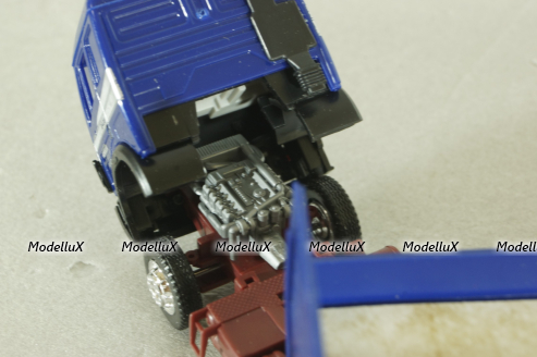 Mercedes SK 2435 tractor with semi trailer Anker, blue/yellow, Herpa 1:87