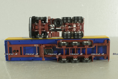 Mercedes SK 2435 tractor with semi trailer Anker, blue/yellow, Herpa 1:87