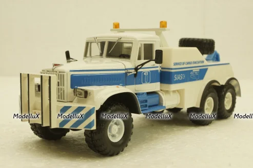 Краз-255Б БРО-200 Эвакуатор білий, Н945, Наш Автопром 1:43 ( Квадратные фары)