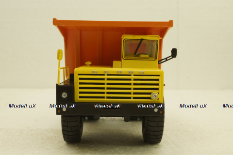 Белаз-7525 карьерный самосвал, желтый/оранжевый, Н011, Наш Автопром 1:43