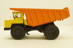 Белаз-7525 карьерный самосвал, желтый/оранжевый, Н011, Наш Автопром 1:43