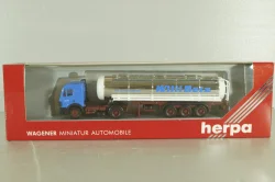 Mercedes SK 1735 LS tractor with semi-trailer tank "Willi Betz" 1989, blue/chrome, 826110, Herpa 1:87 