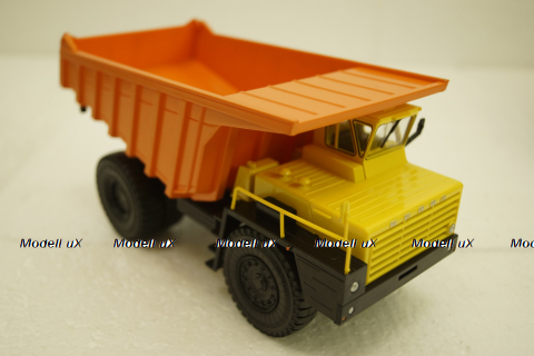 Белаз-7525 карьерный самосвал, желтый/оранжевый, Н011, Наш Автопром 1:43