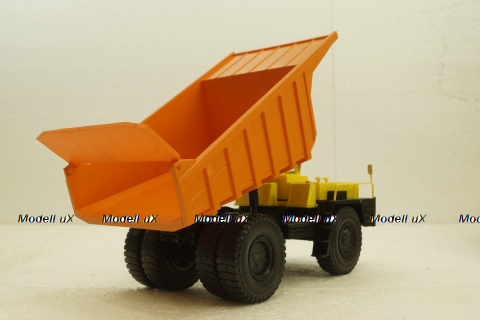 Белаз-7525 карьерный самосвал, желтый/оранжевый, Н011, Наш Автопром 1:43