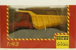 Белаз-540А карьерный самосвал, красный/желтый, Н002, Наш Автопром 1:43