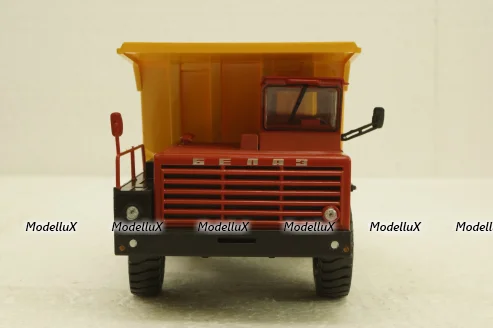 Белаз-540А карьерный самосвал, красный/желтый, Н002, Наш Автопром 1:43