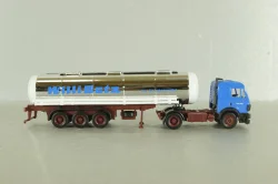 Mercedes SK 1735 LS tractor with semi-trailer tank "Willi Betz" 1989, blue/chrome, 826110, Herpa 1:87 