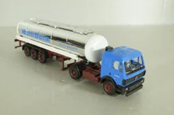 Mercedes SK 1735 LS tractor with semi-trailer tank "Willi Betz" 1989, blue/chrome, 826110, Herpa 1:87 