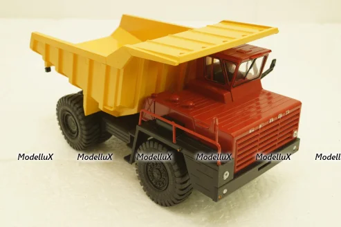 Белаз-540А карьерный самосвал, красный/желтый, Н002, Наш Автопром 1:43