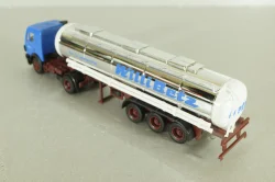 Mercedes SK 1735 LS tractor with semi-trailer tank "Willi Betz" 1989, blue/chrome, 826110, Herpa 1:87 