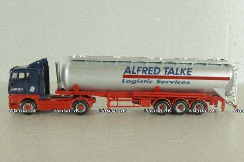 MAN TG-A XL with semi-trailer tank "Alfred Talke", blue/grey, 146623, Herpa 1:87