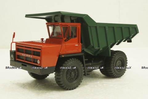 Белаз-7522 карьерный самосвал, красный/зеленый, Н003, Наш Автопром 1:43