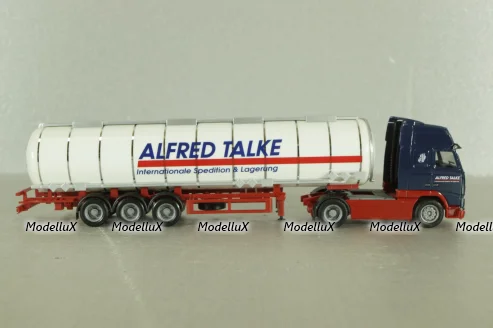 Volvo FH 12 Globetrotter XL with semi-trailer tank "Alfred Talke", blue/white, 144288, Herpa 1:87