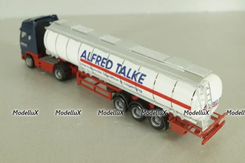 Volvo FH 12 Globetrotter XL with semi-trailer tank "Alfred Talke", blue/white, 144288, Herpa 1:87