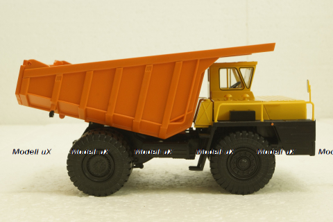 Белаз-7510 карьерный самосвал, желтый/оранжевый, Н005, Наш Автопром 1:43