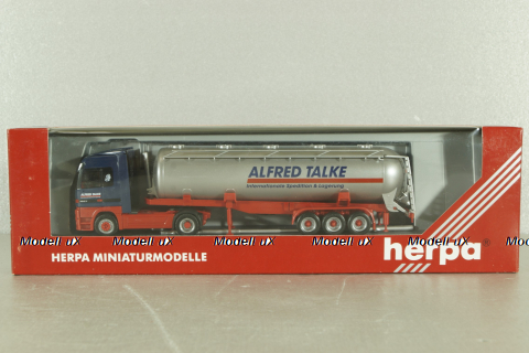 Mercedes Actros 1857 with semi-trailer tank "Alfred Talke" blue/grey, 144131, Herpa 1:87