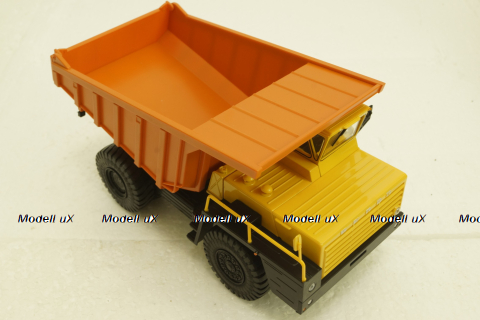 Белаз-7510 карьерный самосвал, желтый/оранжевый, Н005, Наш Автопром 1:43
