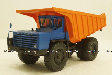 Белаз-7525 карьерный самосвал, синий/оранжевый, Н011, Наш Автопром 1:43