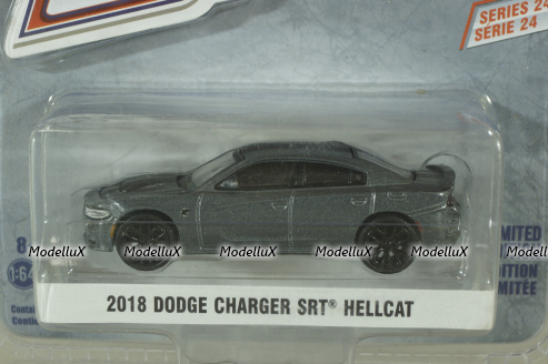 Dodge Charger SRT Hellcat, metallic-grey/black, Greenlight 1:64
