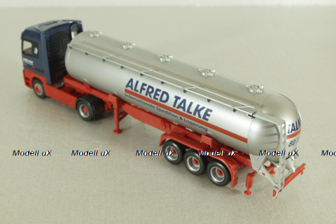 Mercedes Actros 1857 with semi-trailer tank "Alfred Talke" blue/grey, 144131, Herpa 1:87