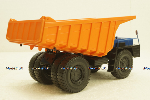 Белаз-7525 карьерный самосвал, синий/оранжевый, Н011, Наш Автопром 1:43