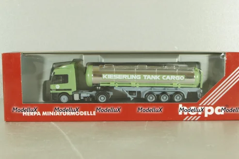 Mercedes Actros 1843 with semi-trailer tank "Kieserling" green, 144285, Herpa 1:87