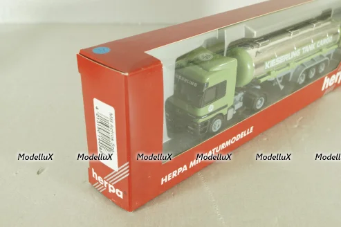 Mercedes Actros 1843 with semi-trailer tank "Kieserling" green, 144285, Herpa 1:87