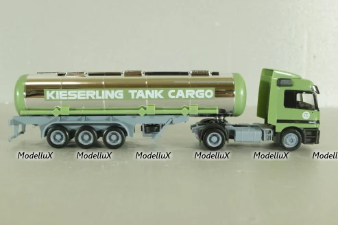 Mercedes Actros 1843 with semi-trailer tank "Kieserling" green, 144285, Herpa 1:87