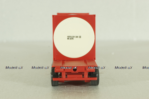 Mercedes SK 1850 tractor with semi trailer HOYER 1994, red, Herpa 1:87