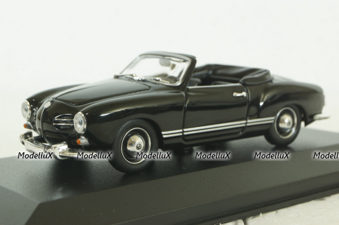 Volkswagen Karmann Ghia Cabriolet 1955, Black, 940051030, Maxichamps 1:43
