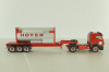 Mercedes SK 1850 tractor with semi trailer HOYER 1994, red, Herpa 1:87
