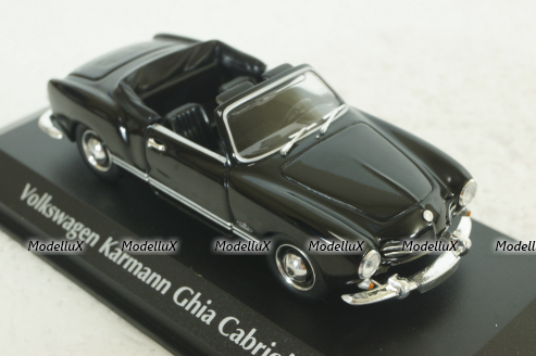 Volkswagen Karmann Ghia Cabriolet 1955, Black, 940051030, Maxichamps 1:43