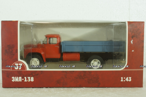 Зил-138 газобалонный, бортовой, красный/синий, Наши Грузовики №37, 1:43