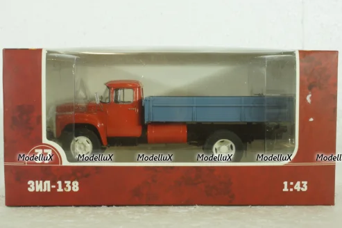 Зил-138 газобалонный, бортовой, красный/синий, Наши Грузовики №37, 1:43